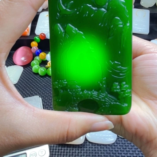 石材辣阳绿48山水小黄车发货