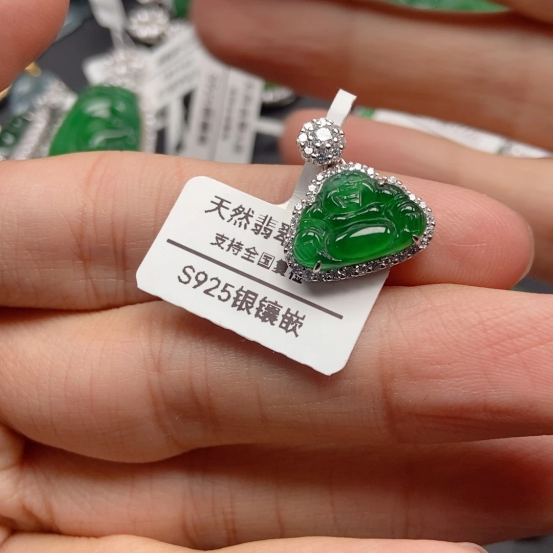 翡翠银S925镶嵌颈饰