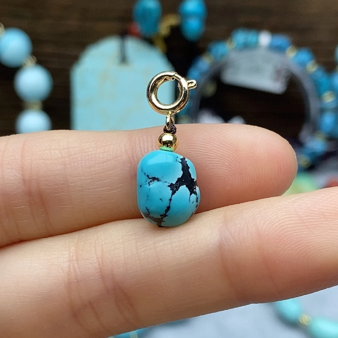 绿松石未镶嵌白皮料蓝随行