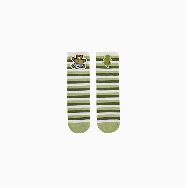 YOEHYAUL/幼悠夏三波【爱吃苹果】男童原创苹果熊系列袜子 S1692