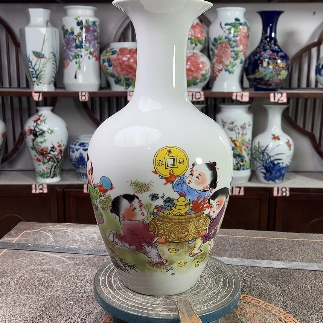 摆件陶景德镇陶瓷棒进宝