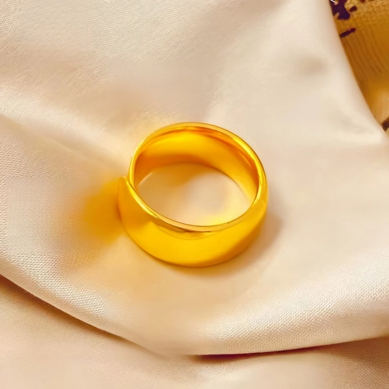 铜合金戒指 铜合金  男士开口戒指 久不掉色  高端大气 宽版戒指