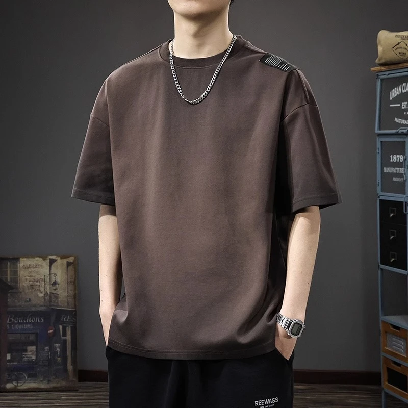 贝希缇汀BESTIDNG夏季重磅短袖t恤男美式潮牌新款男士五分袖体恤