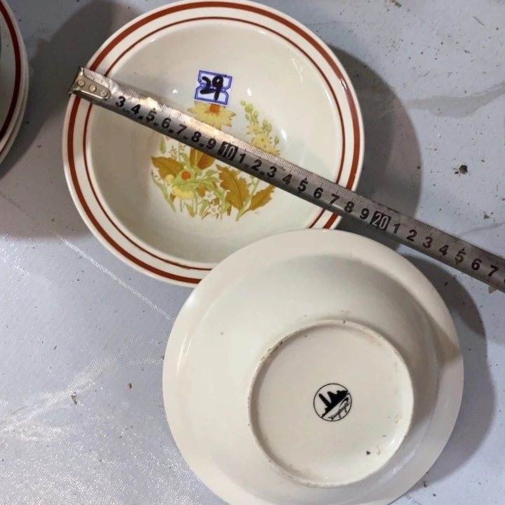 瓷片磁州窑炻器瓷斗笠碗一对