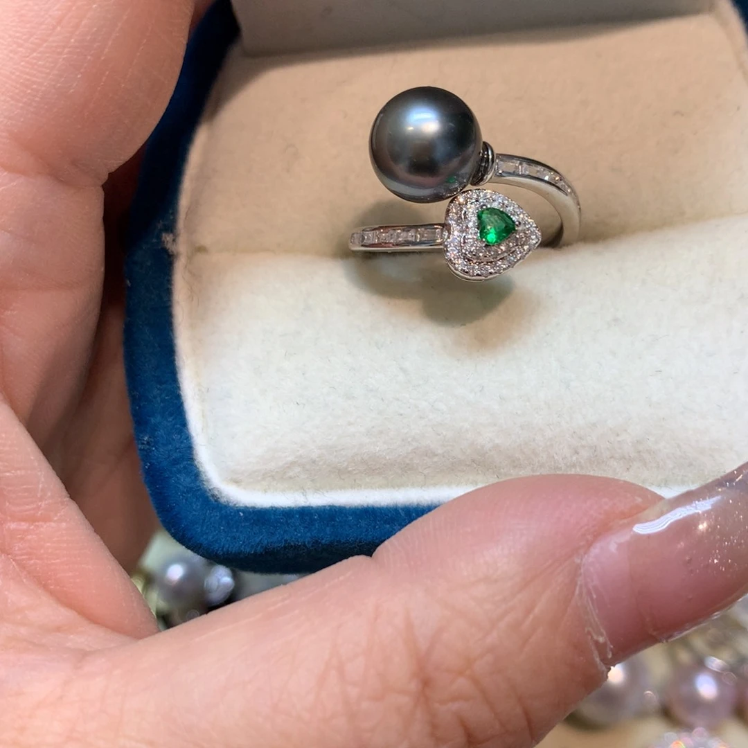 海水珍珠戒指银S925镶嵌