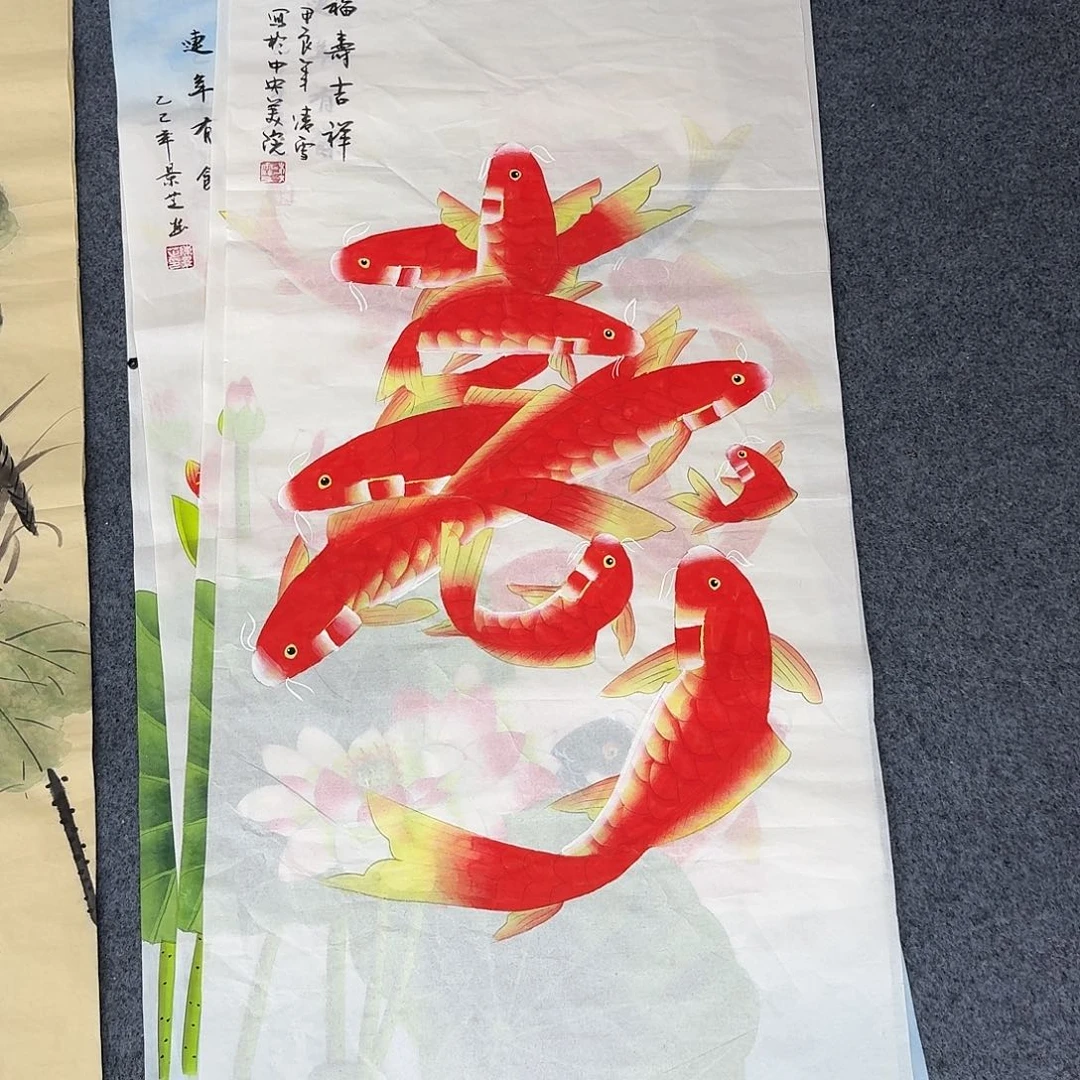 国画三尺尺寸50X100纯手绘作品