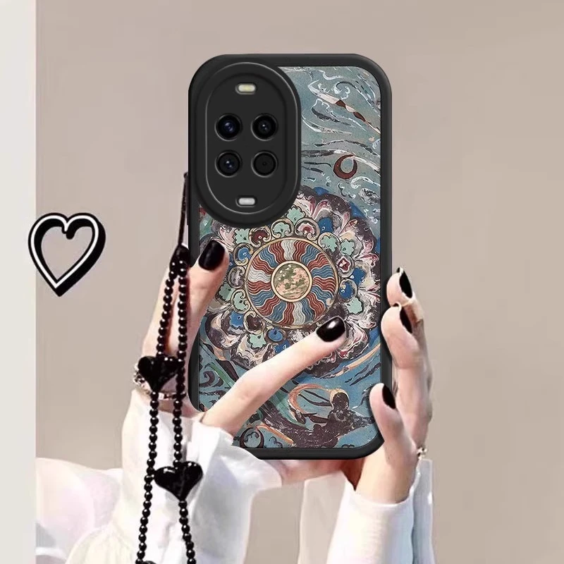 敦煌莲花适用华为nova15pro手机壳防摔14ultra全包款小羊皮nova13