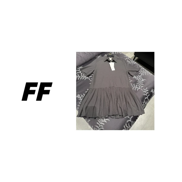 【B55362】韩系夏季学院风百褶时尚polo连衣裙