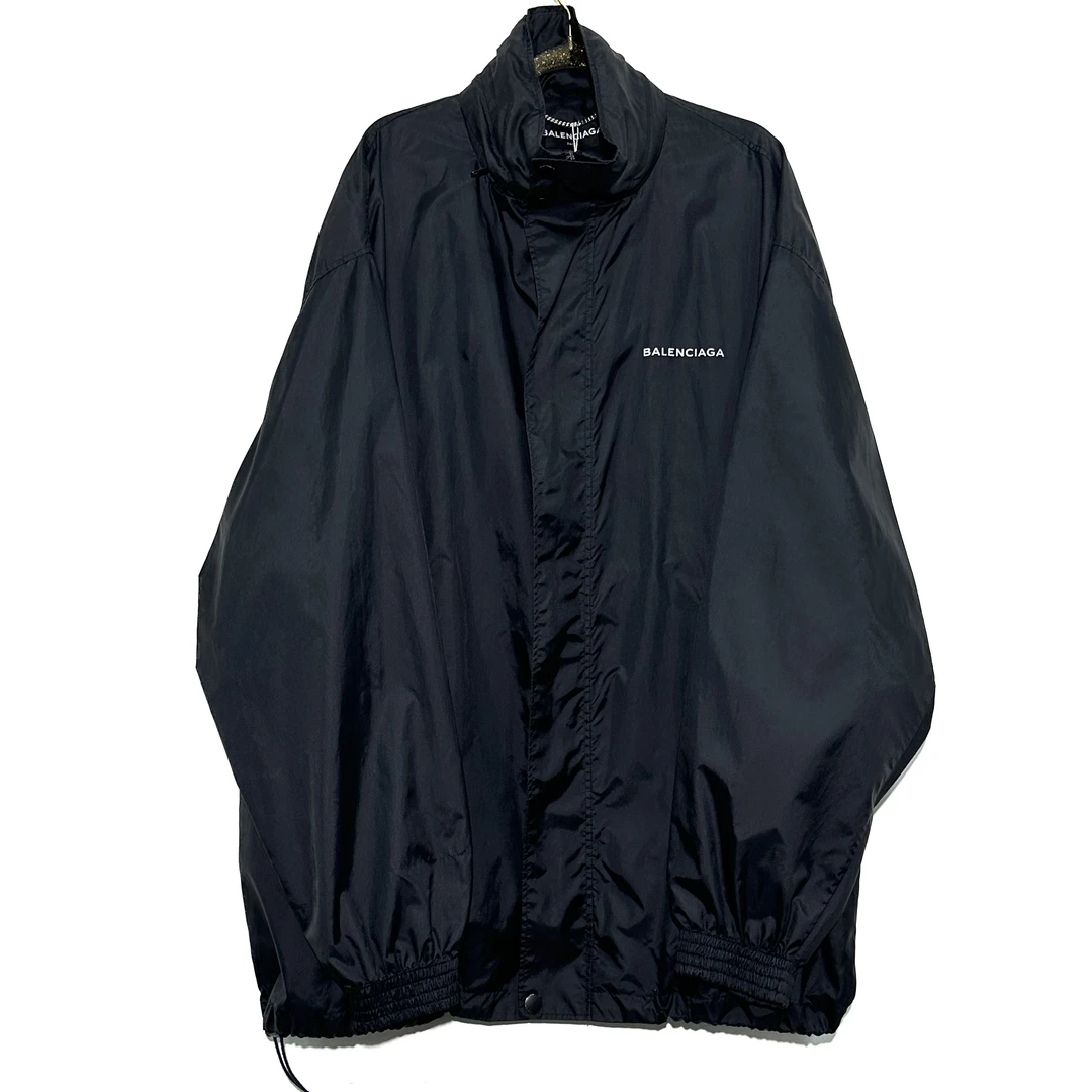 99新 Balenciaga/巴黎世家 48码 黑色logo字母冲锋衣0005