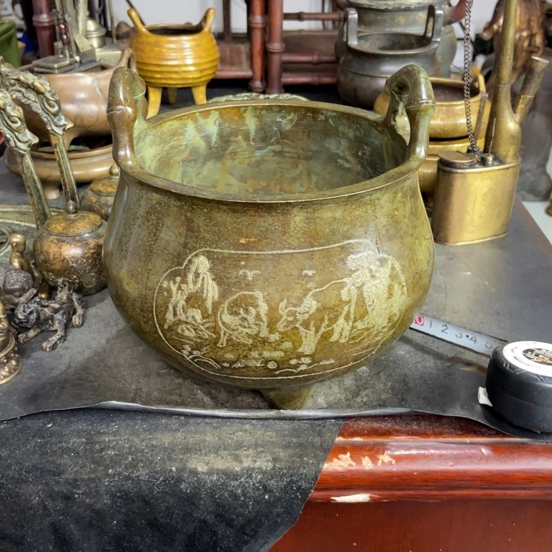 长***直铜器工艺品摆件香炉摆件