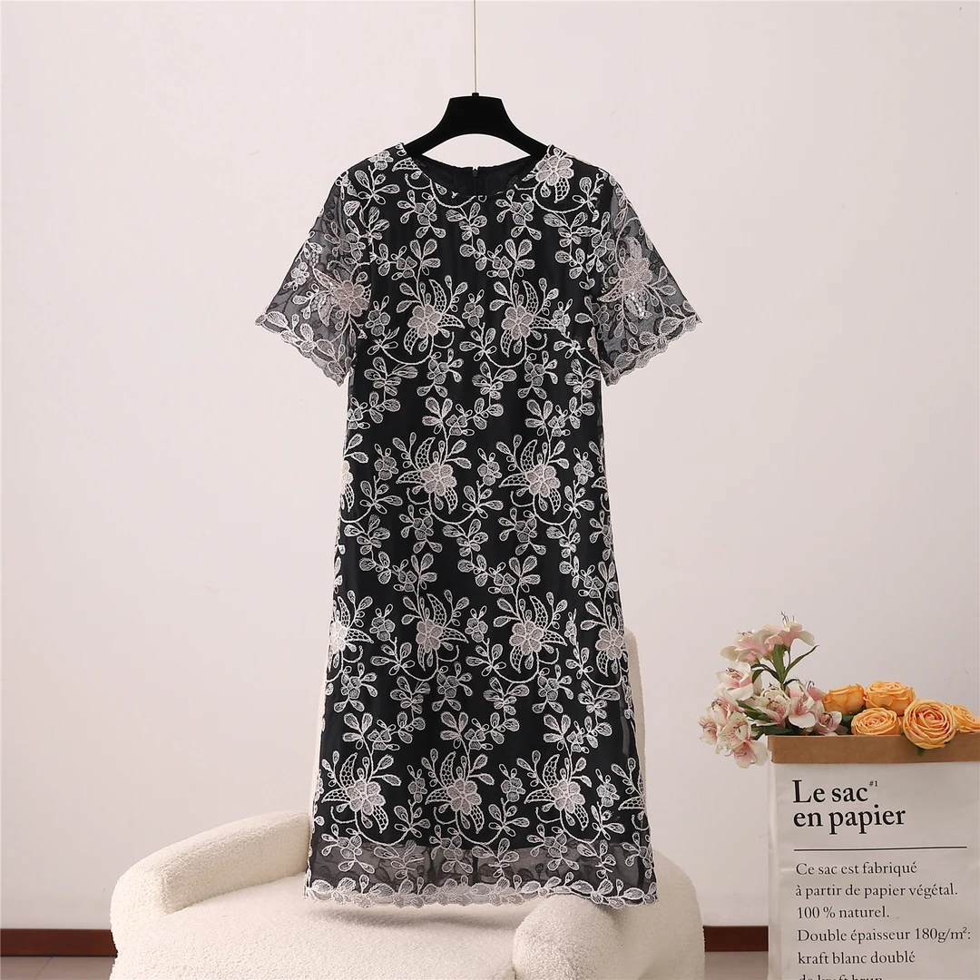 连衣裙潮流圆领女装时尚夏季翻领A字裙遮肉显瘦A81