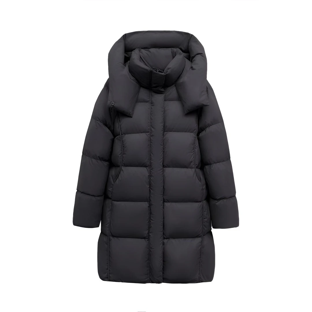 【95白鹅绒】云朵泡芙短款加厚连帽中长款保暖羽绒服99-8805