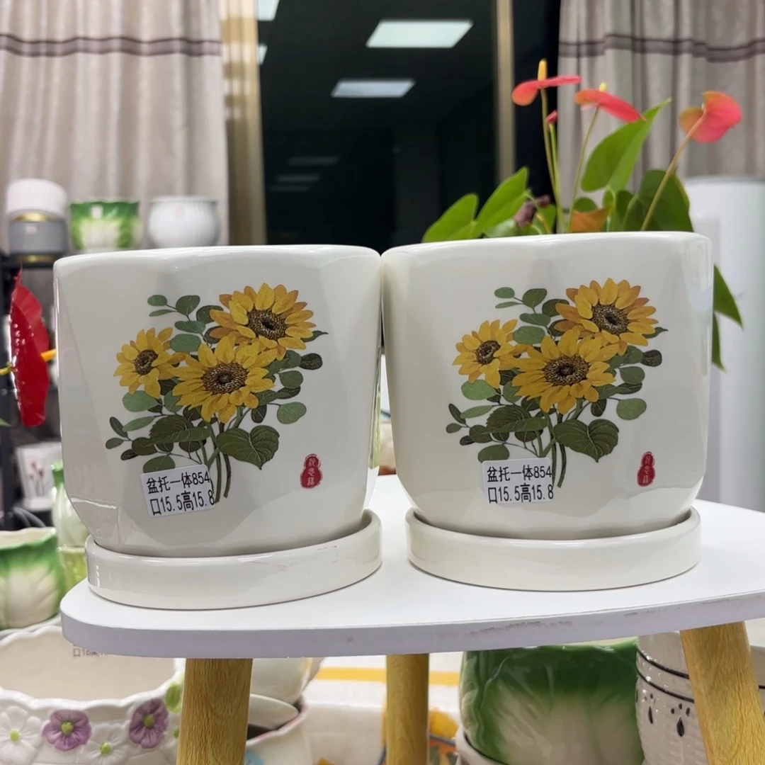 夏西陶瓷花盆@@5854