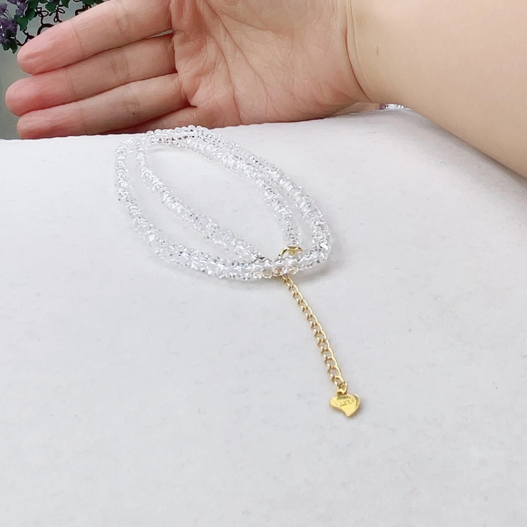 水晶颈饰银S925镶嵌水晶4.5