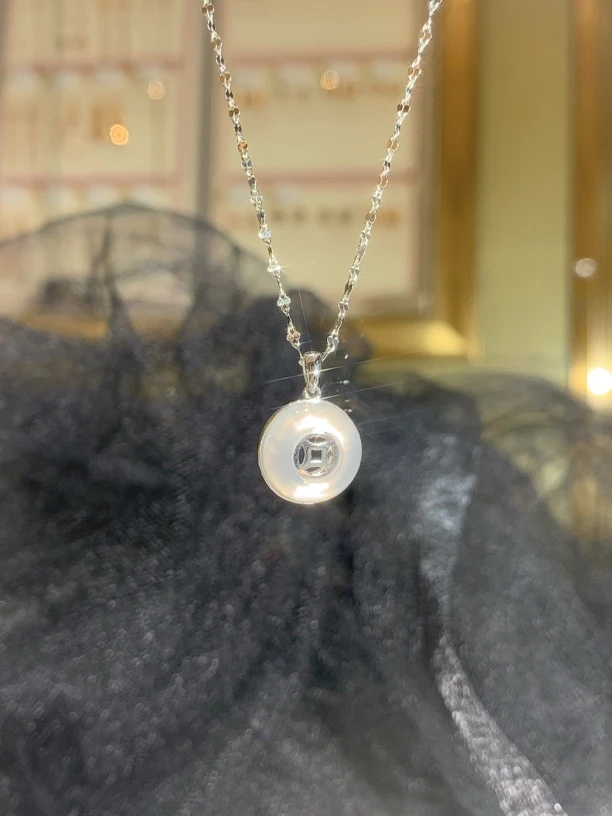 925银银制品 925银 白yusui钱币套链