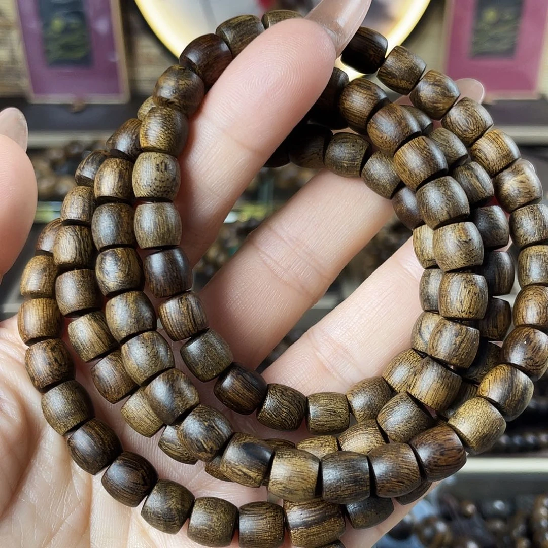 沉香手串越南富森红土玉化老料瘤疤0.8×108