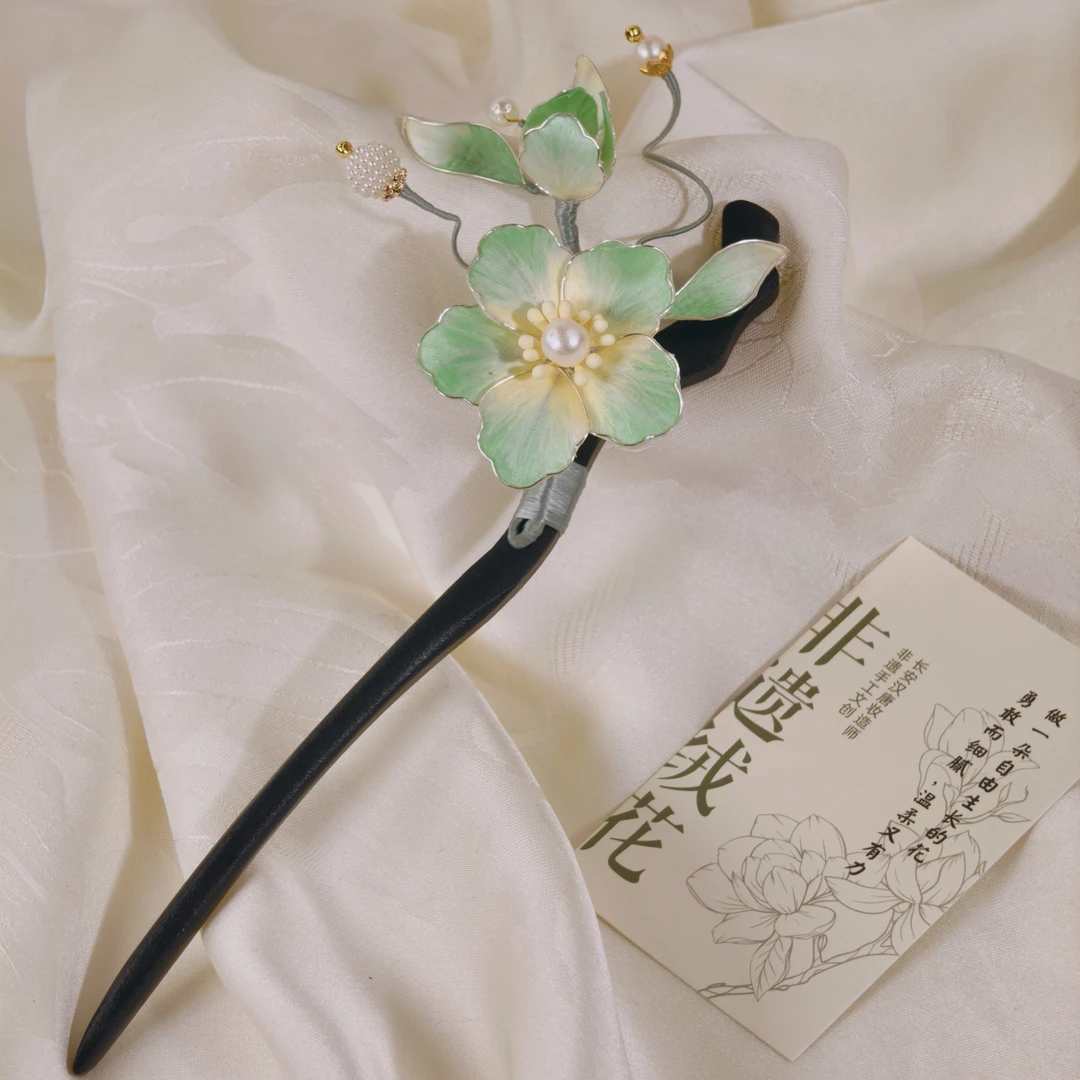 【浅雾棠心】非遗桑蚕丝绒花海棠花纯手工制作NO退NO换古风国风头饰