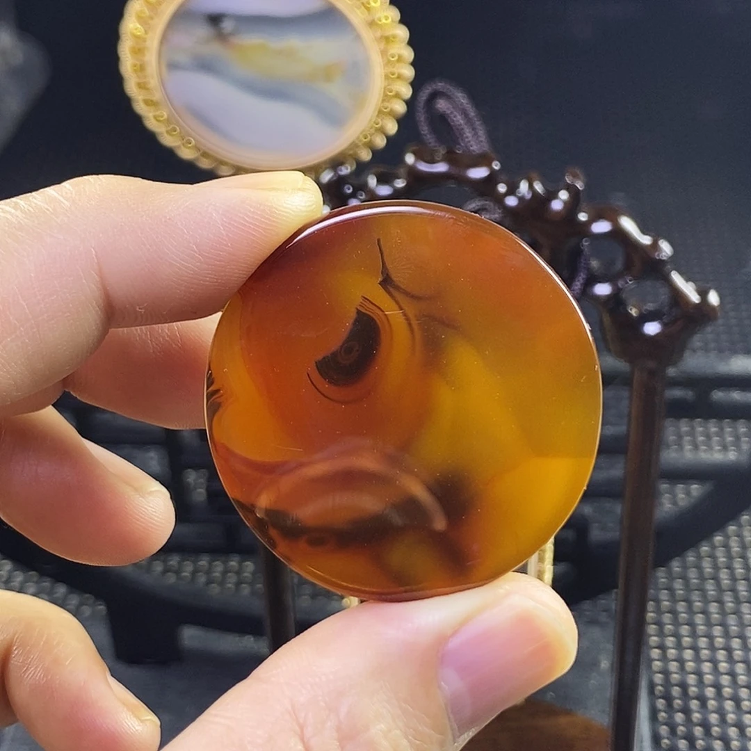 合成碳硅石非金属时尚图纹画面石饰品