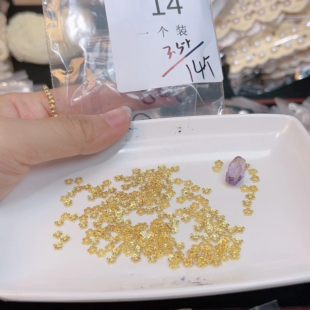 紫晶珠宝半成品银S925镀金镶嵌14