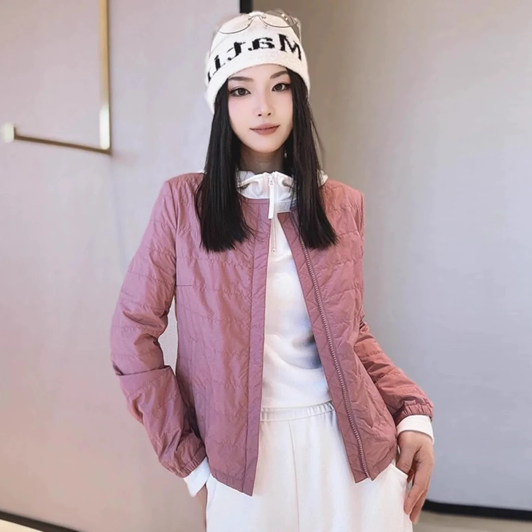 （商场同款）2025秋冬新款横条绗缝轻薄新雪丽棉服女款外套女540048