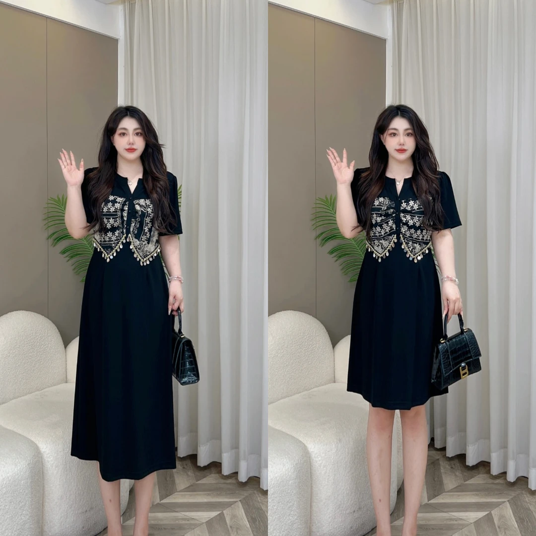 【玲胖胖 满天繁星】夏季法式小资赫本风高级气质连衣裙LPP61783