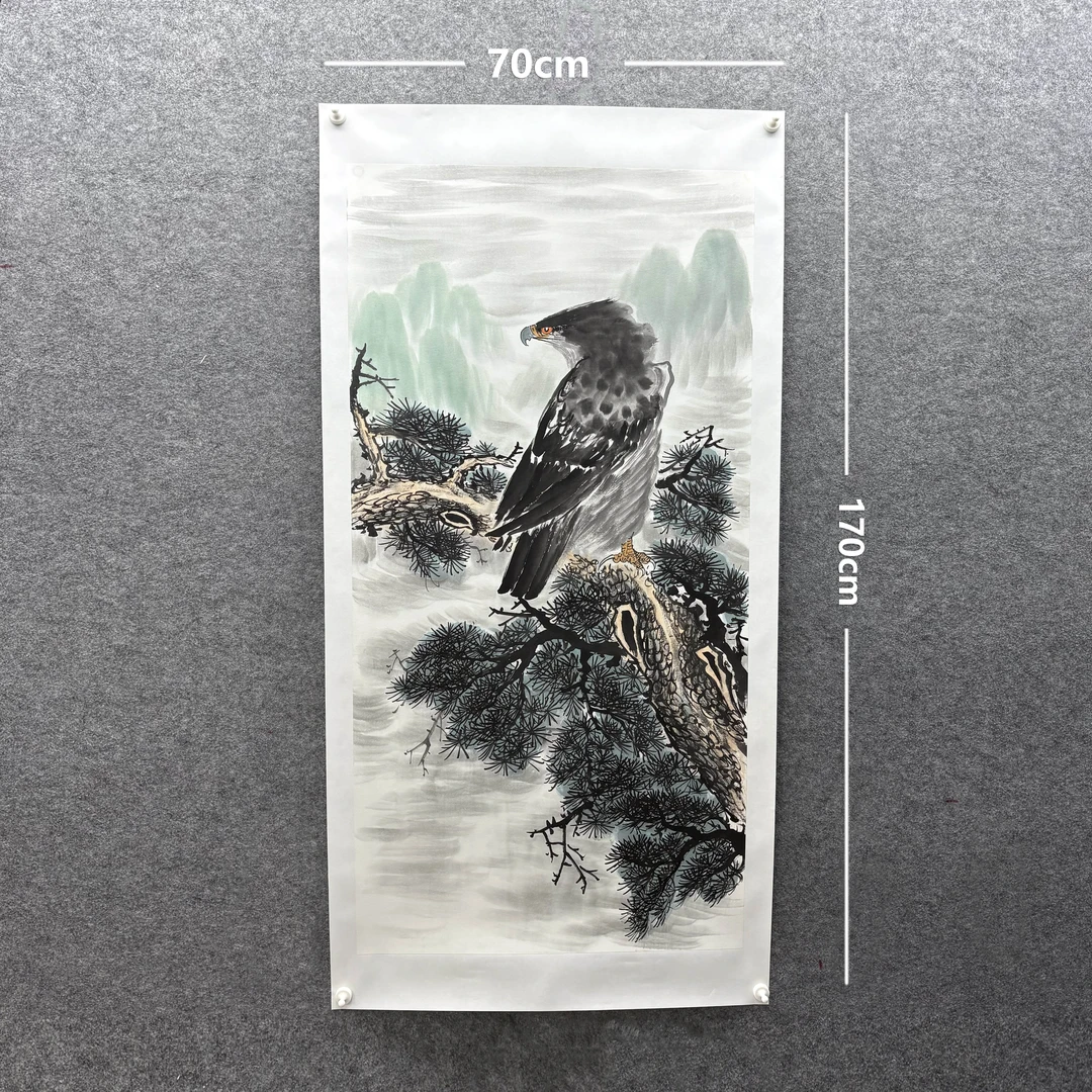 【老鹰图】雷百寿70*170cm手绘礼盒作品