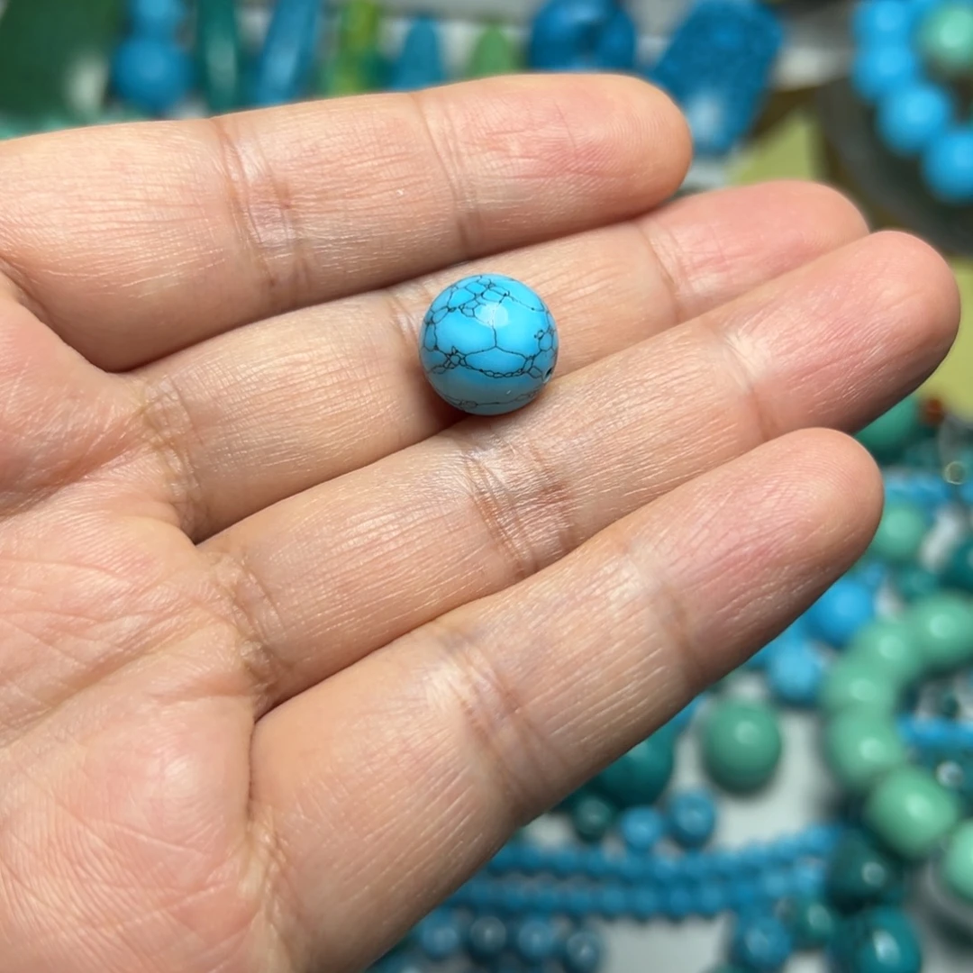 卡12+蓝花珠子单珠散珠