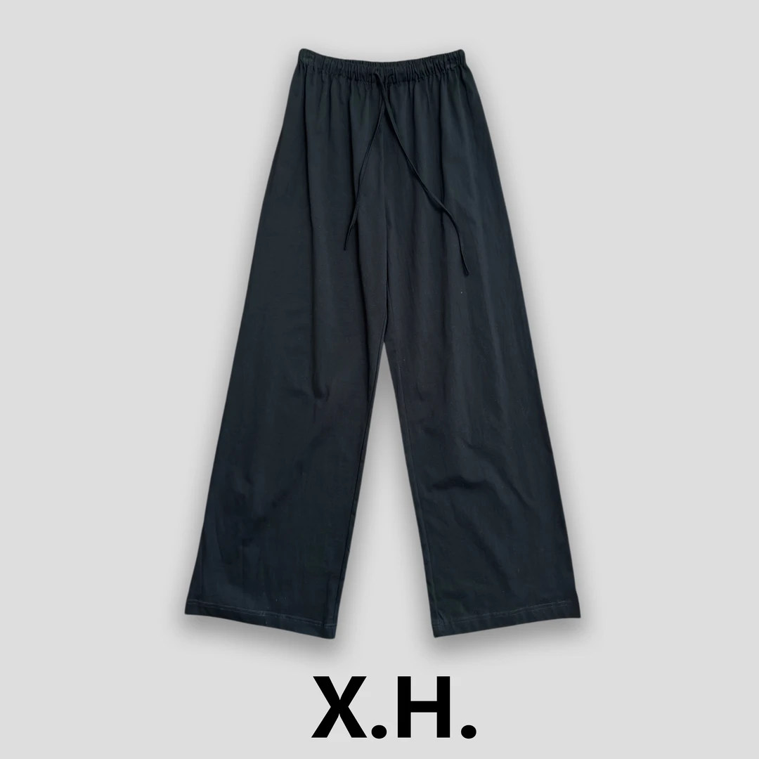 【刘小黑】风凉裤夏季棉松紧腰休闲百搭宽松直筒裤