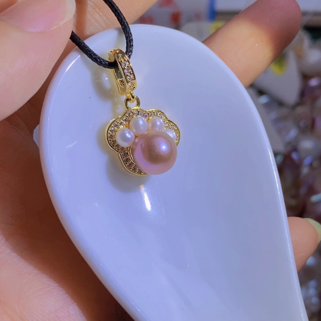 银S925镶嵌淡水珍珠淡水珍珠