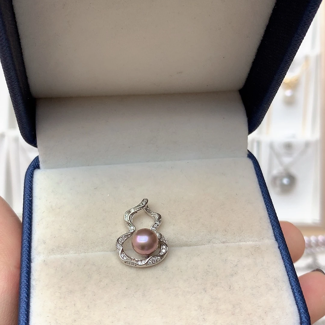 吊坠(不含链)淡水珍珠银S925镶嵌