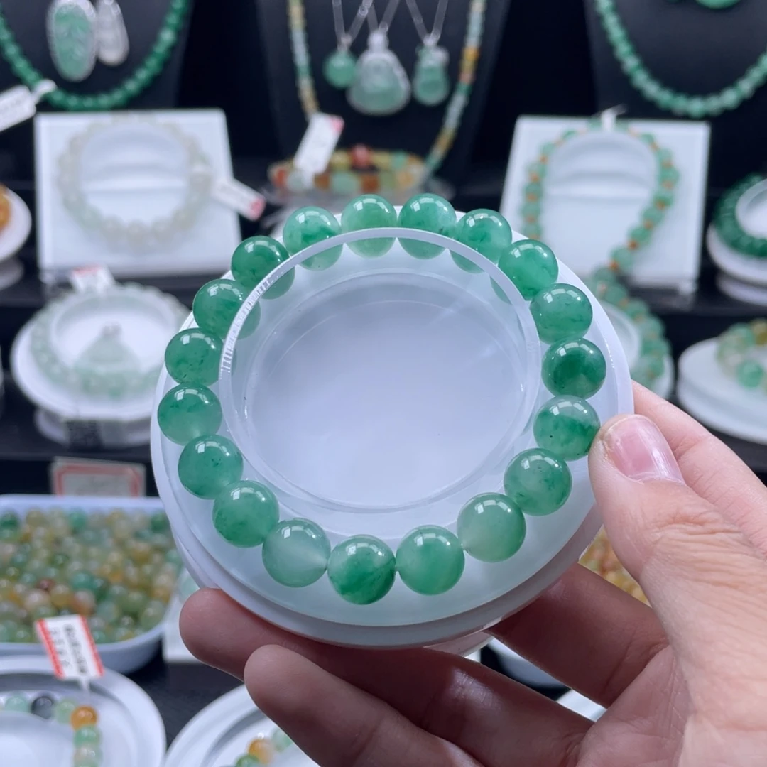 石英质玉（非洲翠）未镶嵌手串