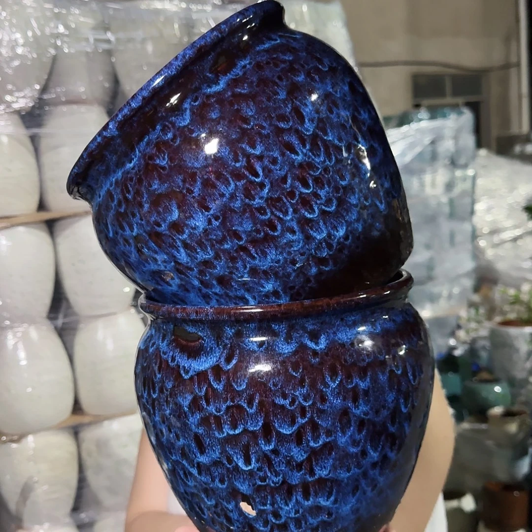 紫砂花盆高20口20