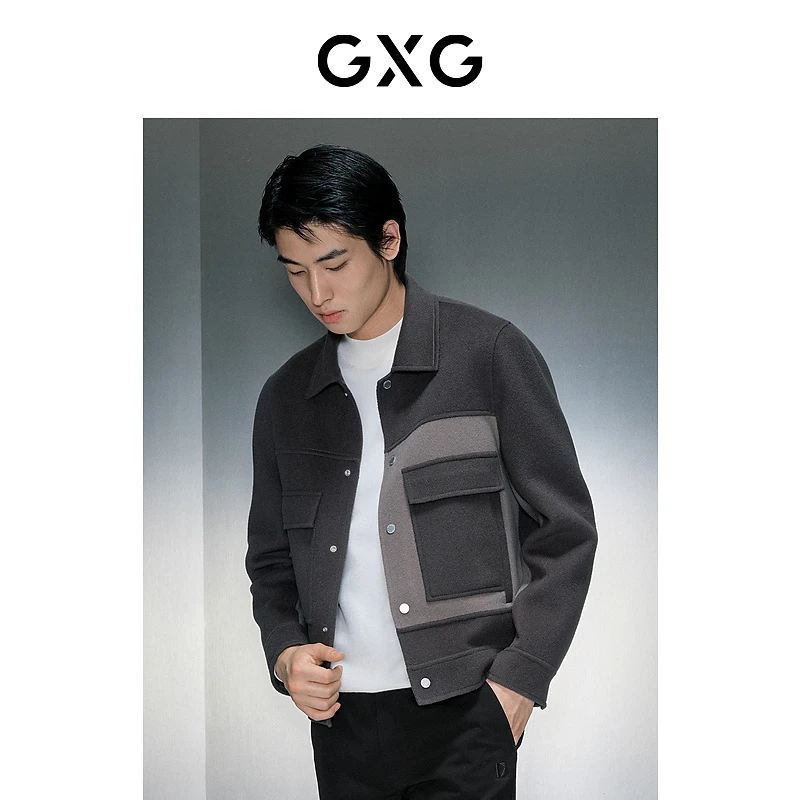 GXG男装 灰色时尚短款大衣 2023年冬季#GEX10629354