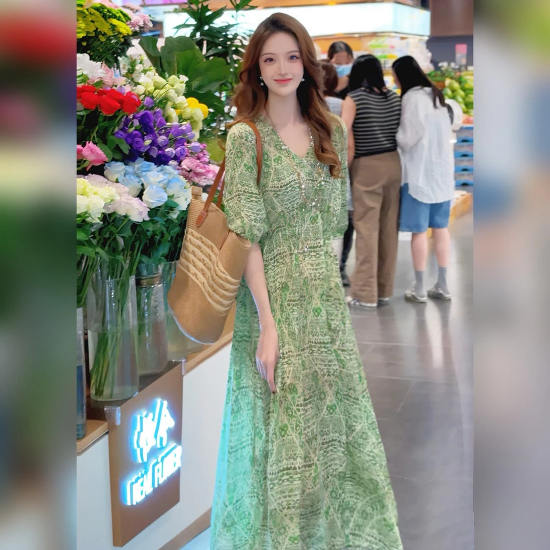 【Linda姐高端线】夏季时尚轻奢气质慵懒法式连衣裙子AS5LYH0990