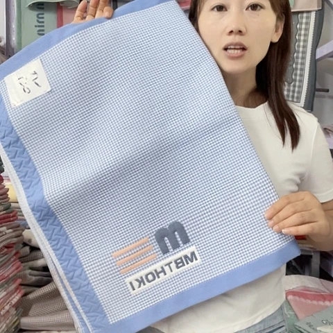 棉纱布蓝色小字母纯棉
