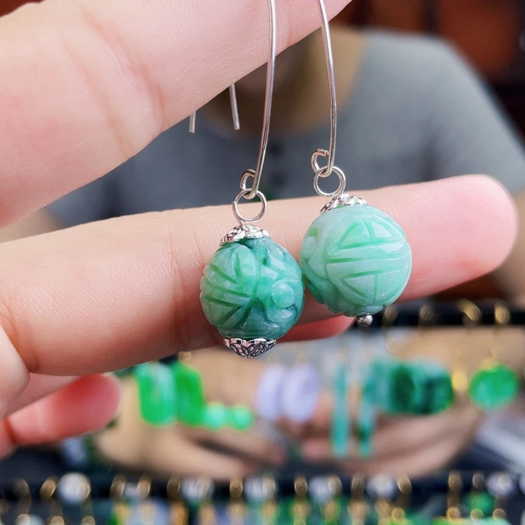 翡翠未镶嵌耳饰饰品