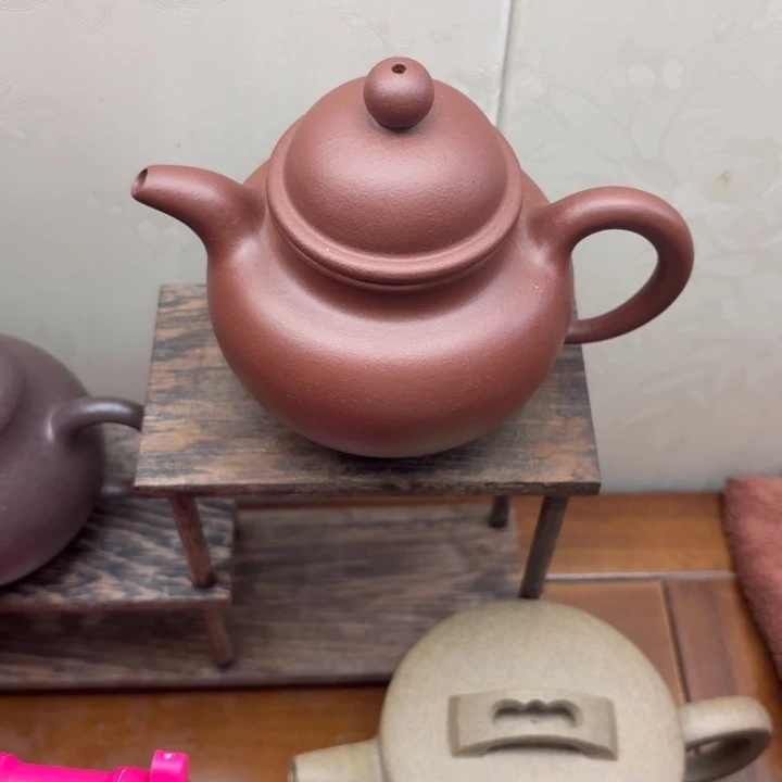 茶壶紫砂原矿半手工紫泥掇球300cc