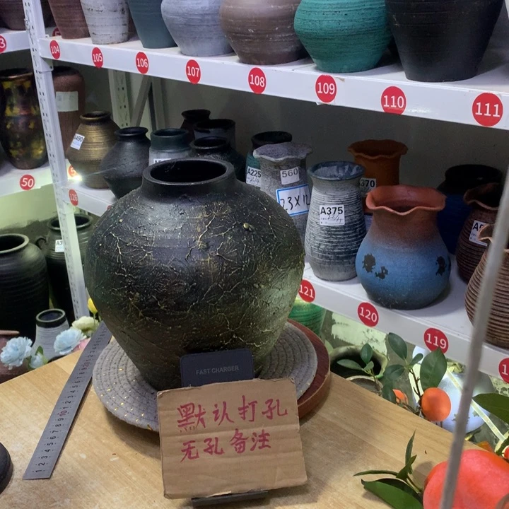 【闪购商品】红陶粗糙盆默认打孔高25口9