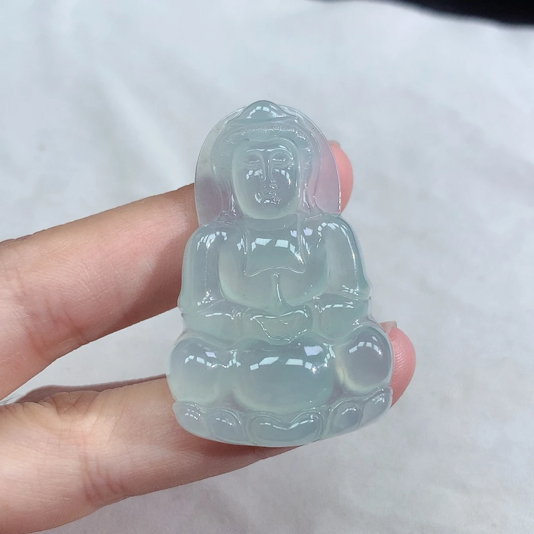 翡翠未镶嵌颈饰观音