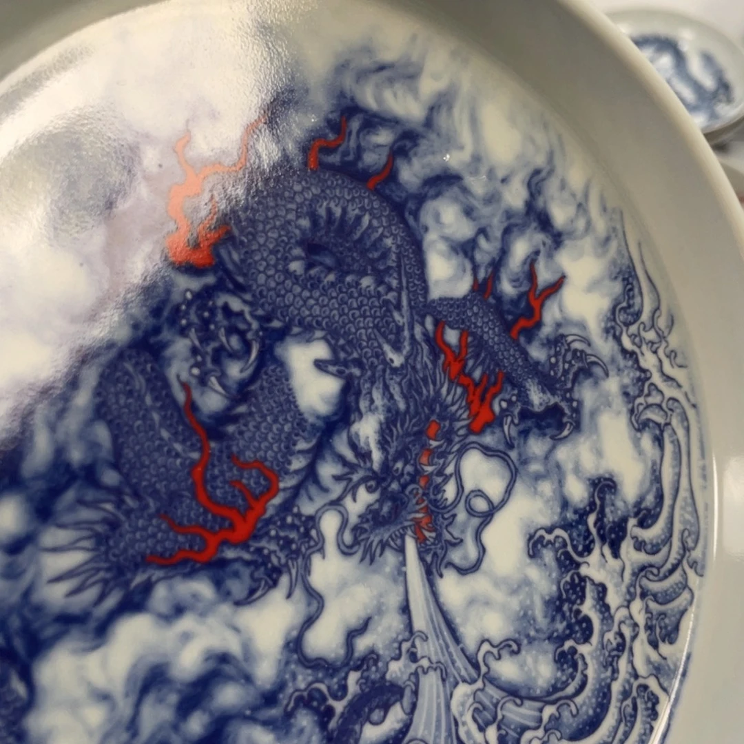 瓷片景德镇青花龙系水大壶承