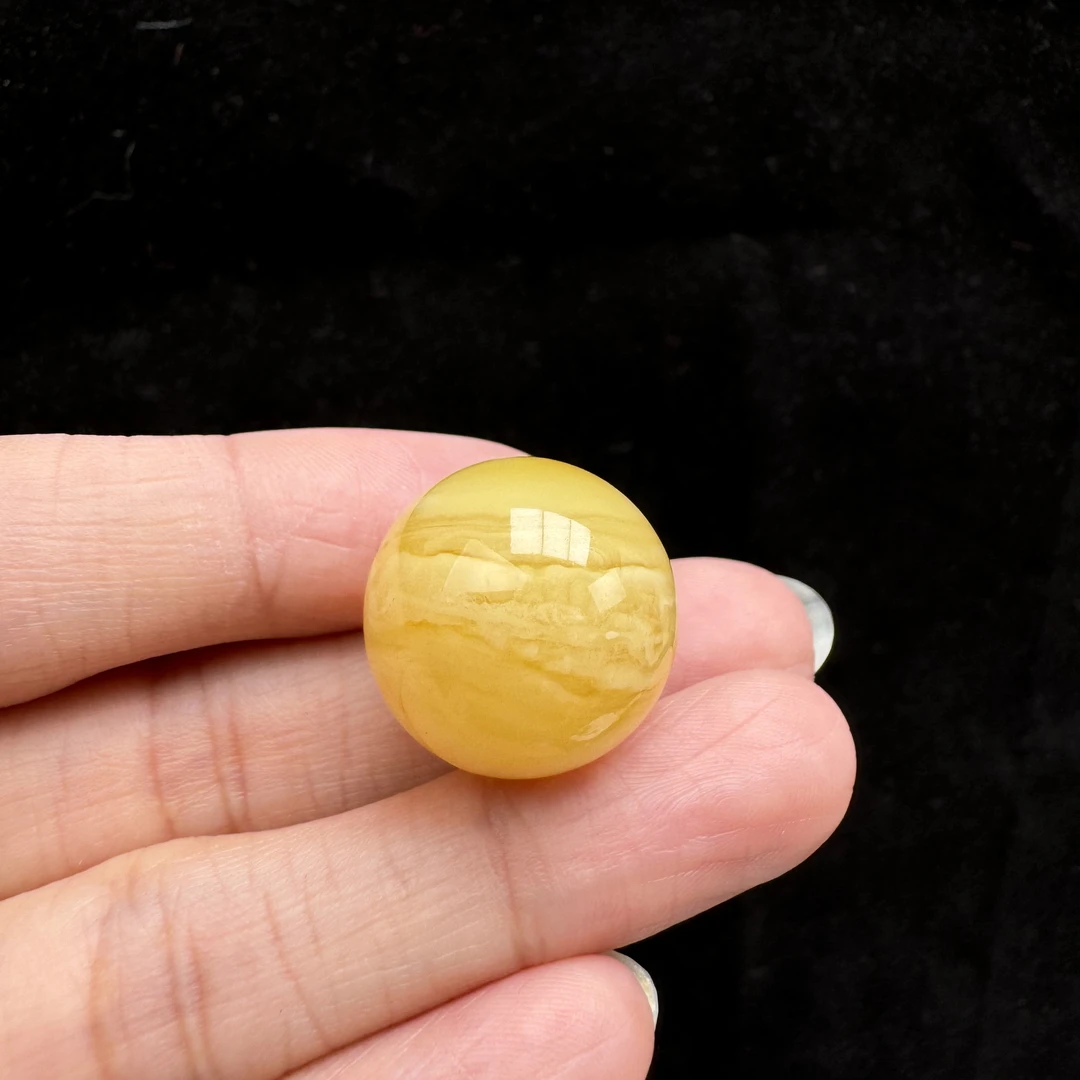 Y8079 T018天然原矿蜜蜡圆珠18.7mm 北京抖音基地先鉴后发