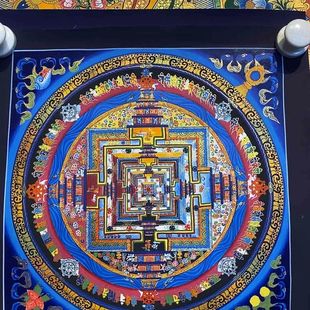 卷轴画用****1纯手绘坛城唐卡30厘米左右