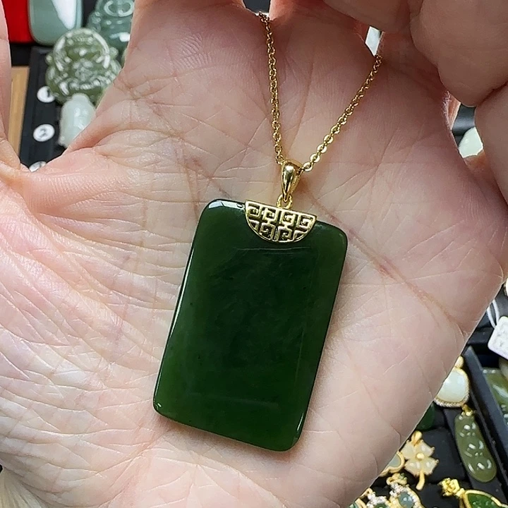 颈饰银S925镶嵌和田玉