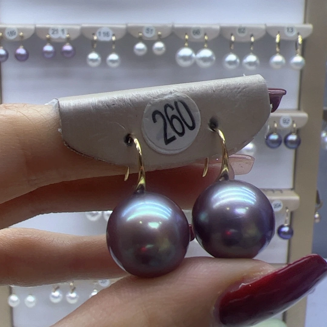 淡水珍珠耳饰18K金镶嵌