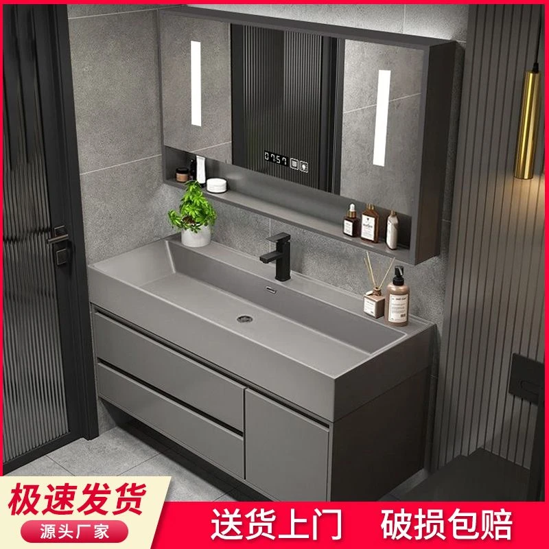 LIEI轻奢卫生间洗漱台岩石一体盆洗脸盆洗手盆柜组合洗脸台盆柜