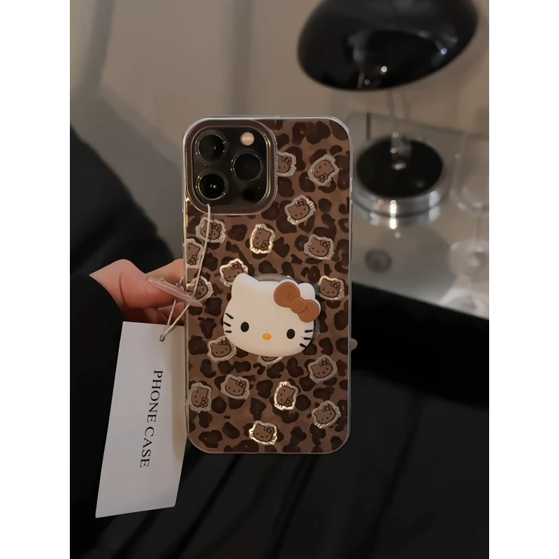 豹纹kitty适用苹果16pro手机壳iPhone15漩涡IMD华为p60小众女荣耀