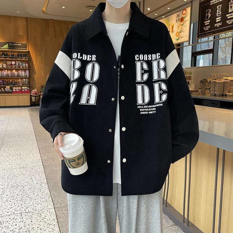 衬衫外套男早秋新款宽松潮牌薄款长袖上衣高品质简约休闲衬衣夹克