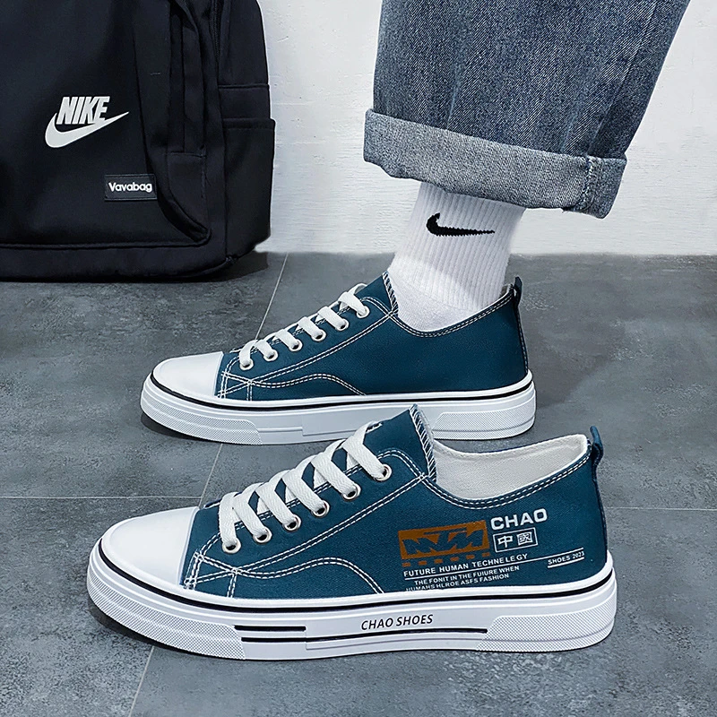 帆布男鞋新款秋季男士透气休闲运动平底板鞋潮流男款学生百搭布鞋
