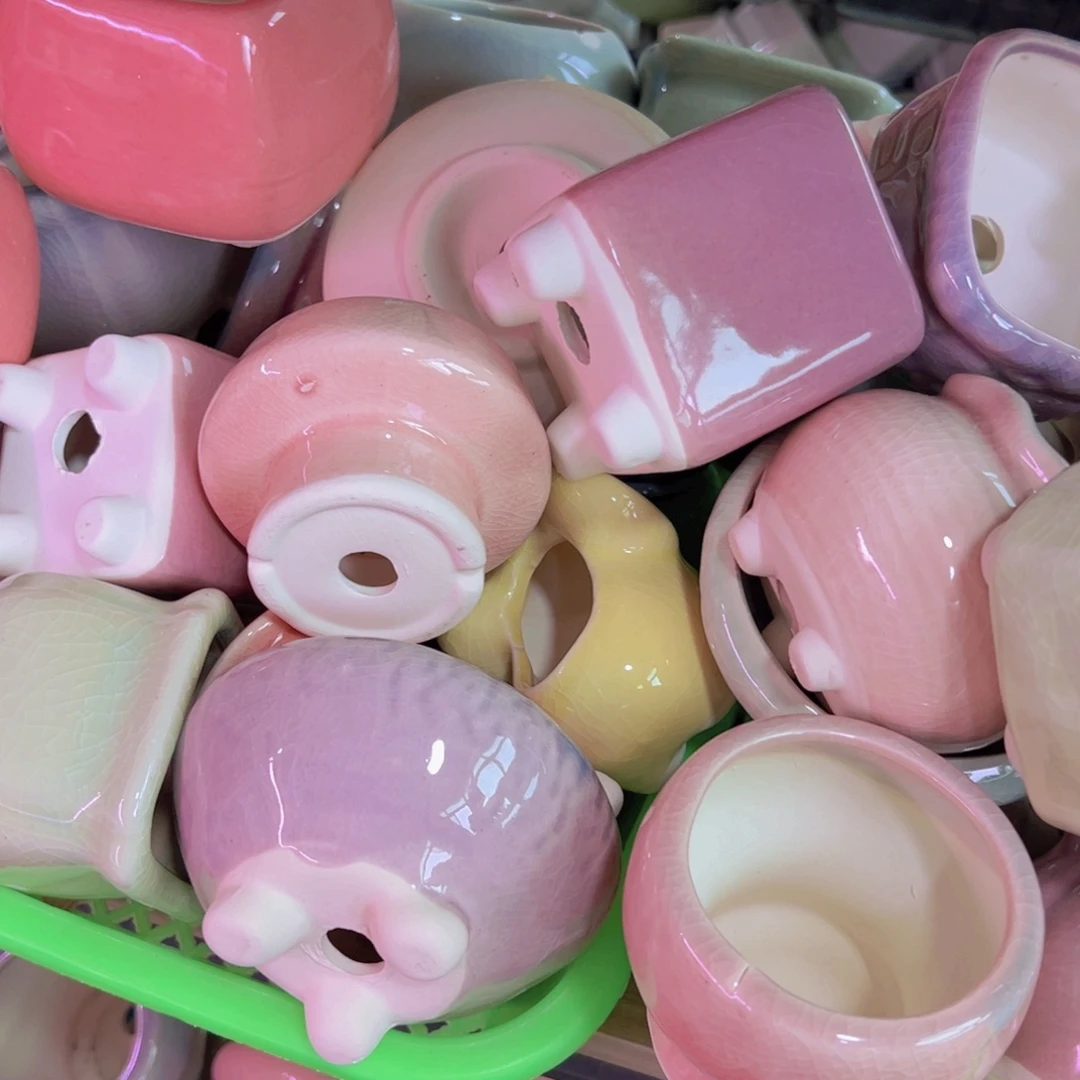 陶瓷花盆当场凑满12包邮随机瑕疵4个