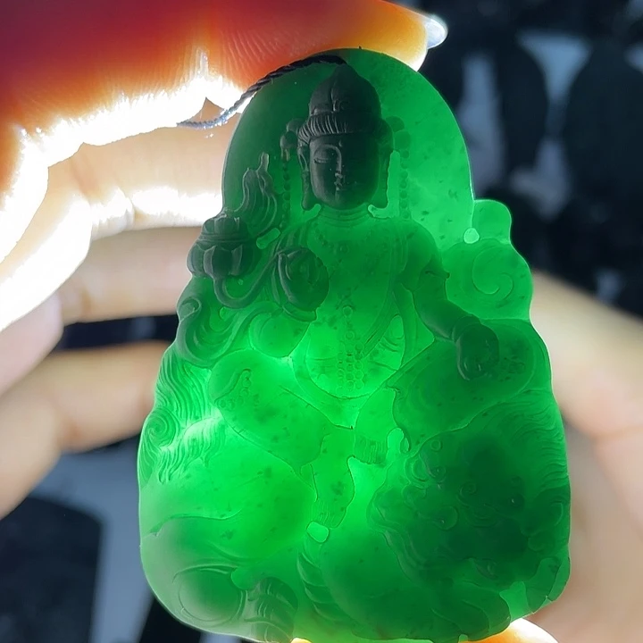 定制翡翠未镶嵌文殊